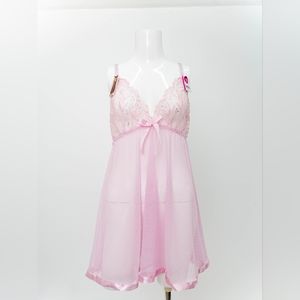 Floral Sequin embroidered Babydoll - Lilac